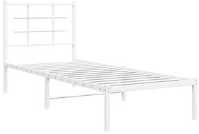 Estrutura de cama sem colchão com cabeceira 75x190 cm branco