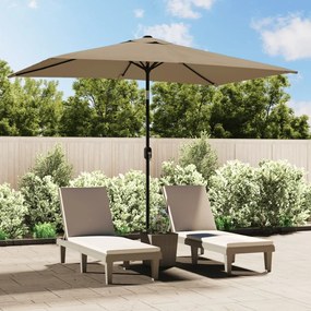44502 vidaXL Guarda-sol exterior c/ poste metal 300x200cm cinza-acastanhado