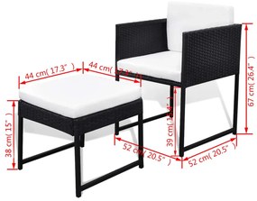 Conjunto de Refeição para Exterior - 8 Cadeiras e 1 Mesa