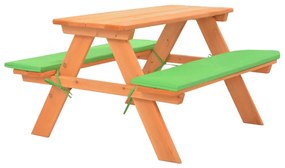 Mesa de piquenique infantil c/ bancos 89x79x50cm abeto maciço