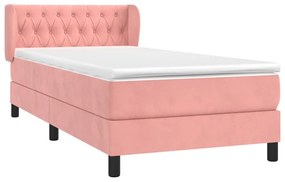 Cama com molas/colchão 90x190 cm veludo rosa