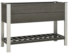 vidaXL Canteiro elevado jardim c/ prateleira 125x50x90 cm WPC cinzento