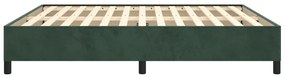 Estrutura de cama sem colchão 160x200 cm veludo verde-escuro