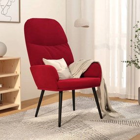 vidaXL Cadeira de descanso veludo vermelho tinto