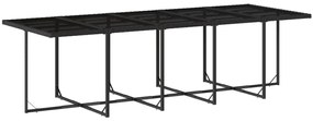 15 pcs conjunto de jantar p/jardim com almofadões vime PE preto