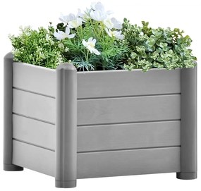 vidaXL Canteiro elevado para jardim PP 43x43x35 cm cinzento pedra