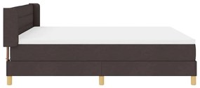 Cama Box Marrom Escuro e Branco 180 x 200 cm Poliéster