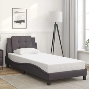 vidaXL Estrutura cama c/ cabeceira couro artificial 80x200 cm cinzento