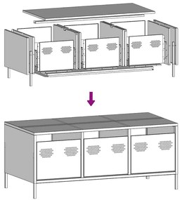 Mesa de centro 101,5x50x43,5 cm aço laminado a frio antracite