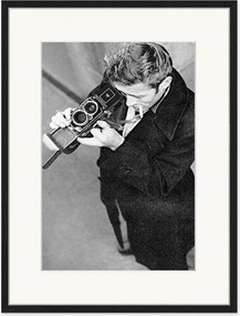 Impressão digital emoldurada James Dean With Camera
