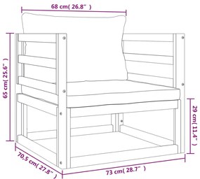 8pcs conj. lounge jardim madeira c/almofadões cinza-acastanhado