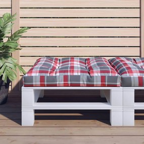 vidaXL Almofadão p/ sofá de paletes 70x70x12 cm tecido xadrez vermelho