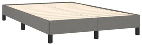 Cama boxspring com colchão 120x190 cm tecido cinzento-escuro