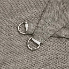 Para-sol estilo vela triangular 160g/m² 5x5x5m PEAD cinza-claro