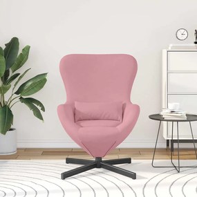 Cadeira de Ovo vidaXL Veludo Rosa