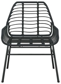 Conjunto de jantar jardim 7 peças vidro vime PE preto