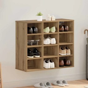 vidaXL Armário de Sapatos Carvalho Artesanal 77,5 x 30 x 67 cm