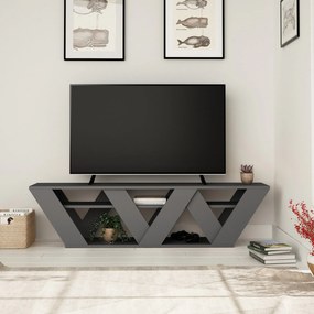 Móvel de TV "Oslo" com Prateleiras - Cinzento - 158x40x30 cm - Design