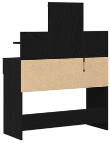 Mesa de Maquiagem vidaXL com LED Carvalho Preto 100x40x130 cm