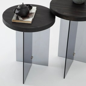 Conjunto de Mesas de Café Serenity – Antracite – 35x51 cm / 35x46 cm