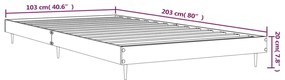 Estrutura cama 100x200 cm derivados de madeira cinzento sonoma