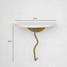 Prateleira de Parede Leo – Ouro e Branco – 35x35 cm