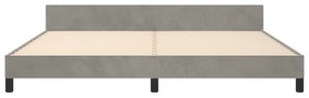Estrutura de cama sem colchão 200x200 cm veludo cinzento-claro