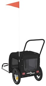 Reboque para Bicicleta para Pets - Tecido Oxford Preto e Ferro