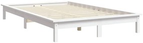 Estrutura de cama 160x200 cm pinho maciço branco