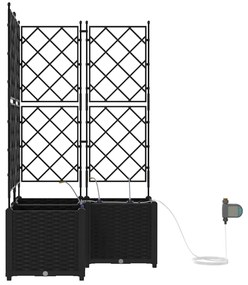 Jardineiras de Jardim 1 pc Preto 80 x 80 x 142 cm Plástico