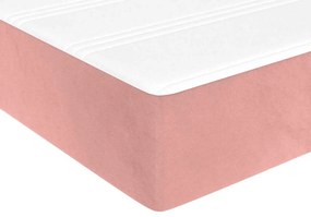 Colchão de molas ensacadas 100x220x20 cm veludo rosa