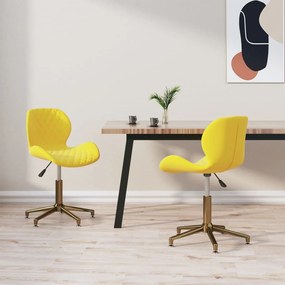 vidaXL Cadeiras de jantar giratórias 2 pcs veludo amarelo mostarda
