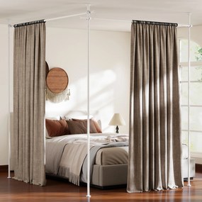 Barra para Cortina Divisória (CORTINAS NÃO INCLUIDAS), Instalação sem Perfuração, Branco
