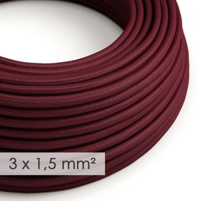 Large section electric cable 3x150 round - covered by rayon Burgundy RM19