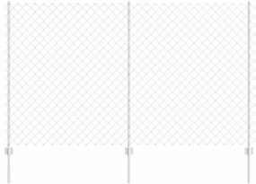 Cerca de Cadeia de Ligação com 20 U Posts Prateada 1.4x10 m Aço