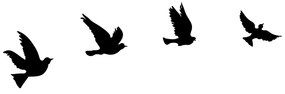 Acessório Decorativo de Parede Pigeons – Preto – 18x20 cm, 15x16 cm, 1
