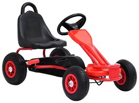 Kart a pedais com pneus pneumáticos vermelho