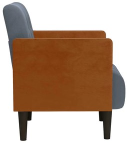 Poltrona com apoio de braços 55 cm veludo cinzento-escuro