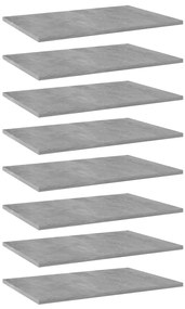 vidaXL Prateleiras para estante 8 pcs 60x40x1,5cm contraplacado cinza