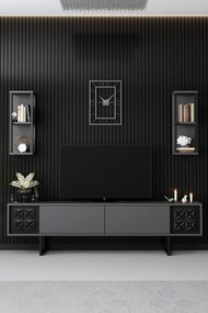 Conjunto de Mobiliário de Sala – Black Line Set – Antracite e Preto