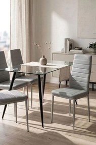 Pack 4 Cadeiras Lauter Couro Sintético - Cinza claro