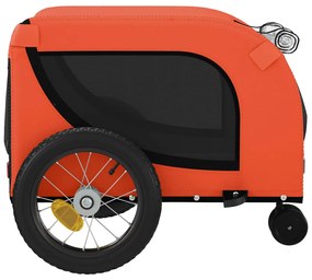 Reboque bicicleta p/ animais tecido oxford/ferro laranja/preto
