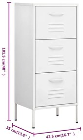 Armário de arrumação aço 42,5x35x101,5 cm branco