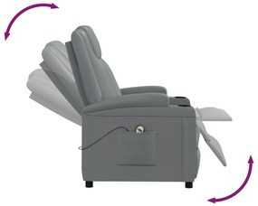 Poltrona elevável couro artificial antracite