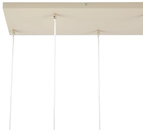 Candeeiro suspenso Art Déco bege com vidro branco 8-luzes - Sandra Art Deco