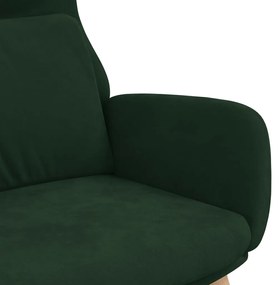 Cadeira de descanso veludo verde-escuro