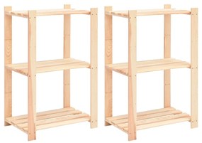 vidaXL 2 unidades arrumação 3 prateleiras 60x38x90cm pinho 150 kg