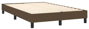 Estrutura de cama 120x200 cm tecido castanho-escuro