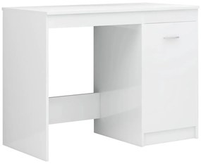 Secretária 140x50x76 cm contraplacado branco brilhante