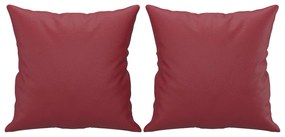 Sofá 2 lugares +almofadas 140cm couro artificial vermelho tinto